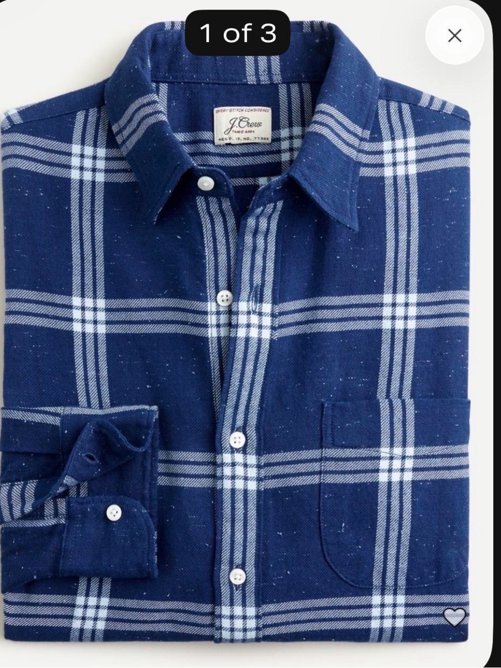 JCrew Slim Neppy Indigo Twill Shirt S